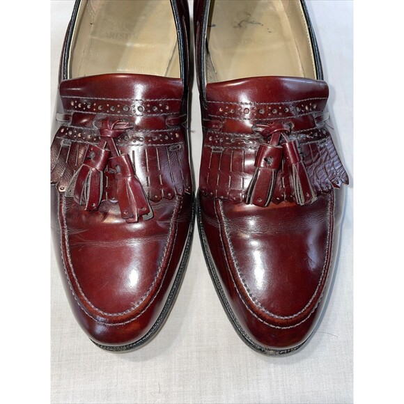 Johnston & Murphy Aristocraft Dress Loafers Mens Size 8.5 D Burgundy Leather - Picture 7 of 12